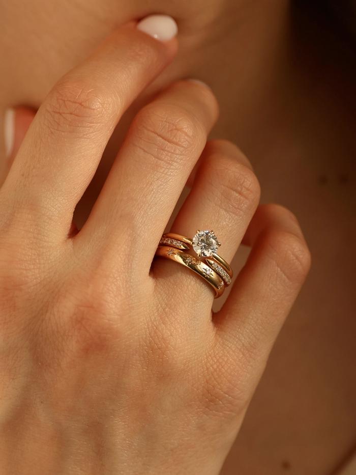 Marquise Cut Cluster Styled Lab Grown Diamond Engagement Ring