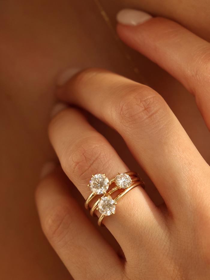 Marquise Cut Cluster Styled Lab Grown Diamond Engagement Ring