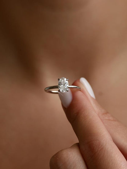 Marquise Cut Cluster Styled Lab Grown Diamond Engagement Ring