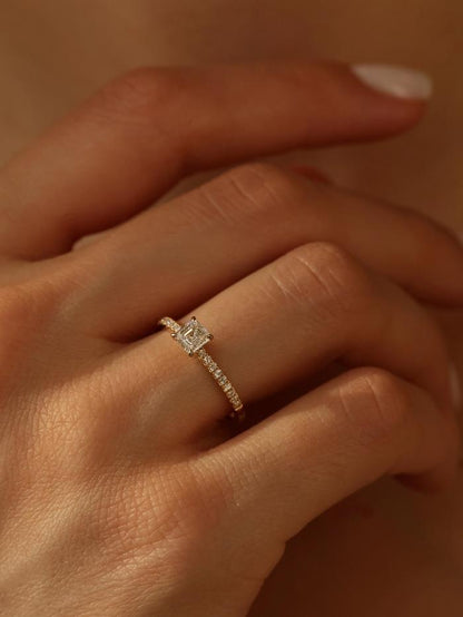 Marquise Cut Cluster Styled Lab Grown Diamond Engagement Ring