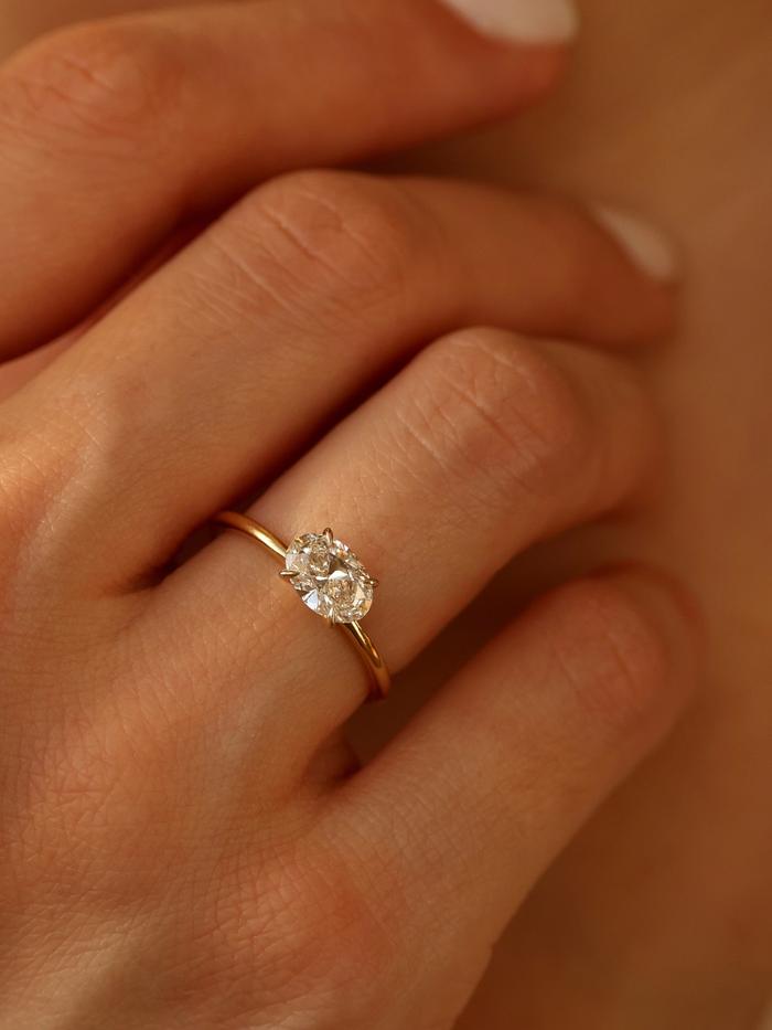 Marquise Cut Cluster Styled Lab Grown Diamond Engagement Ring