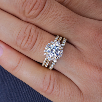 2 CT Round Three Stones Lab Grown Diamond Engagement Ring