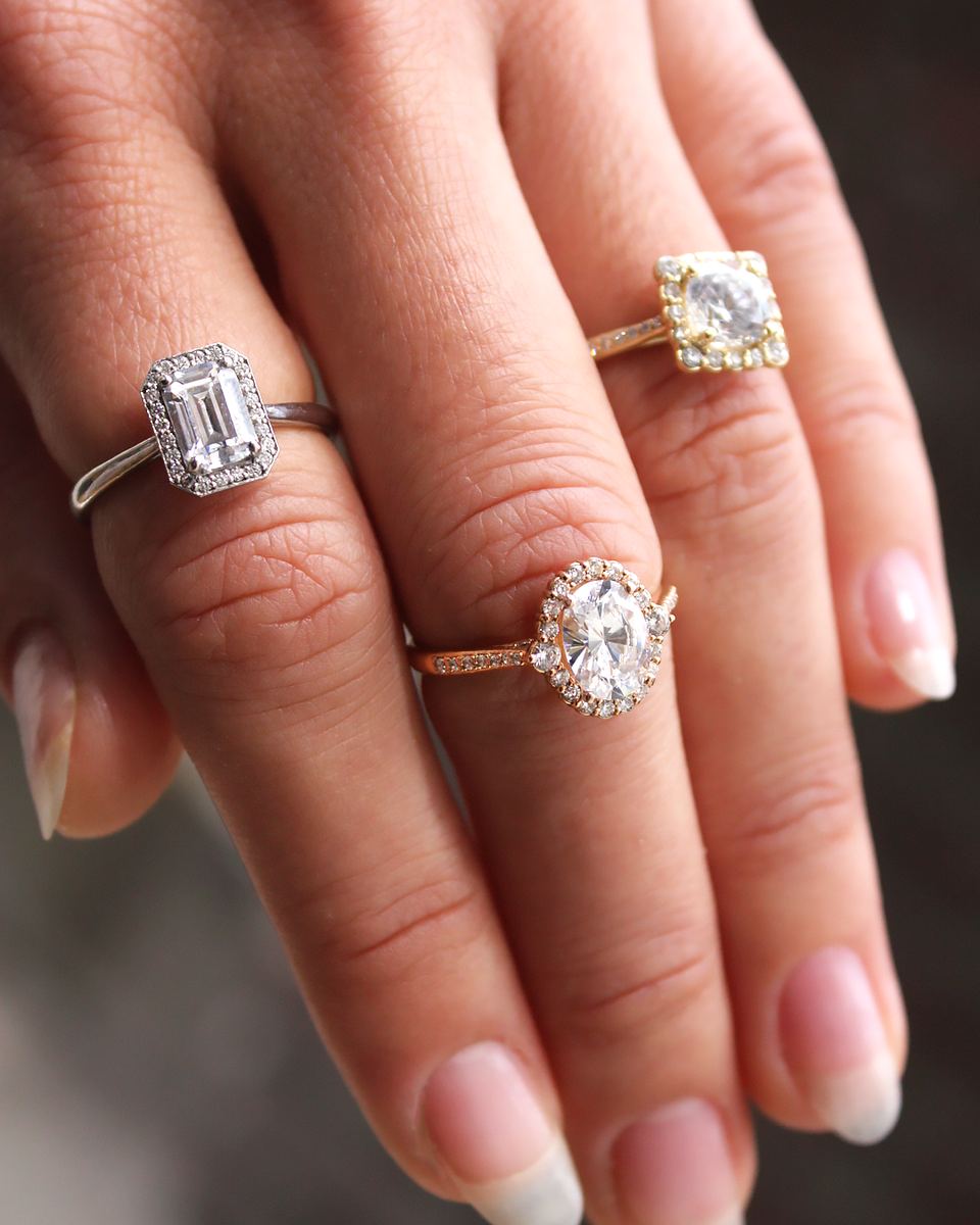 2 CT Round Three Stones Lab Grown Diamond Engagement Ring