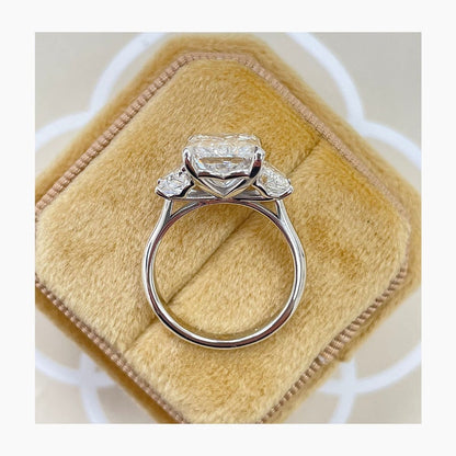 Stunning 4.0 CT Radiant Moissanite Engagement Ring with Three Stone Design 5
