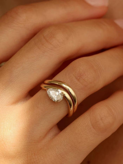 Marquise Cut Cluster Styled Lab Grown Diamond Engagement Ring