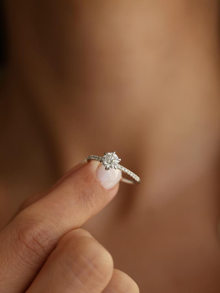 Marquise Cut Cluster Styled Lab Grown Diamond Engagement Ring