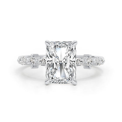 Classic 2.50 CT Radiant Moissanite Engagement Ring with Pave Design 1