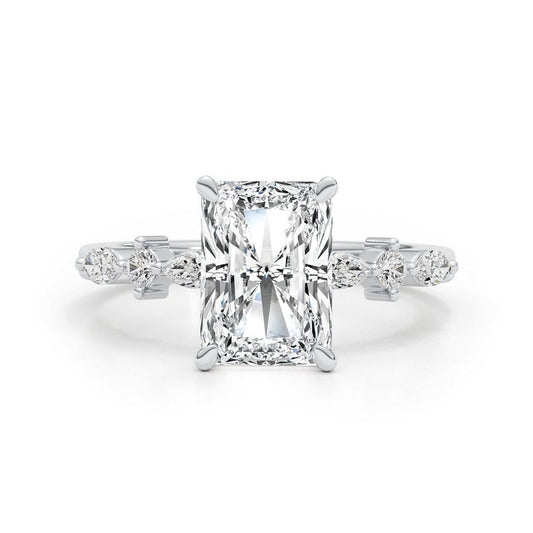 Classic 2.50 CT Radiant Moissanite Engagement Ring with Pave Design 1