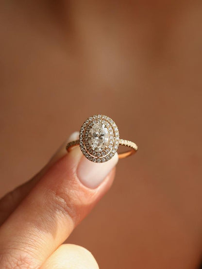 Marquise Cut Cluster Styled Lab Grown Diamond Engagement Ring