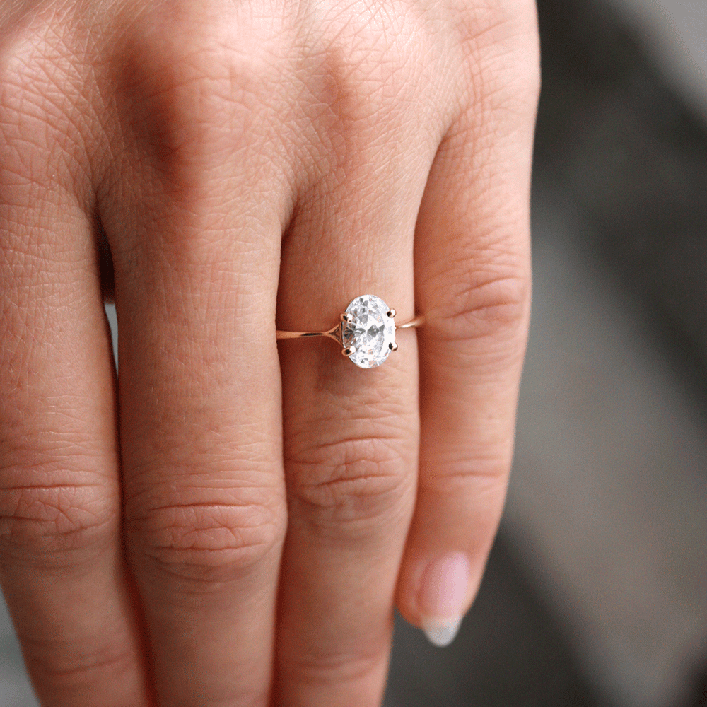 2 CT Round Three Stones Lab Grown Diamond Engagement Ring