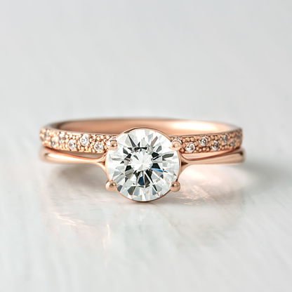 2 CT Round Three Stones Lab Grown Diamond Engagement Ring