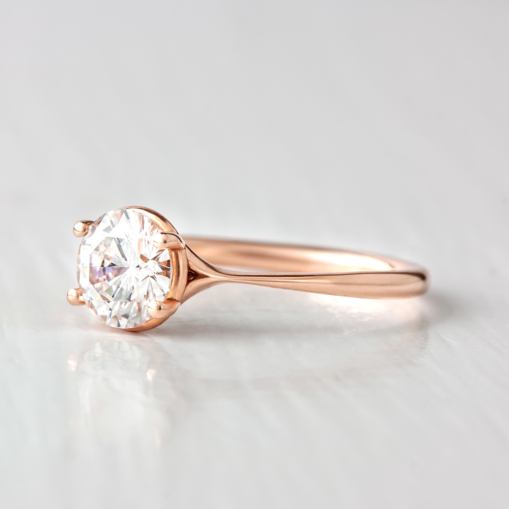 2 CT Round Three Stones Lab Grown Diamond Engagement Ring