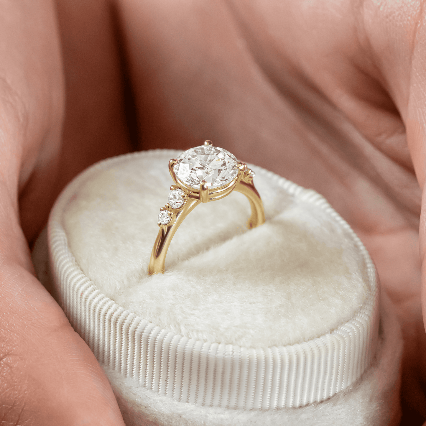 2 CT Round Three Stones Lab Grown Diamond Engagement Ring