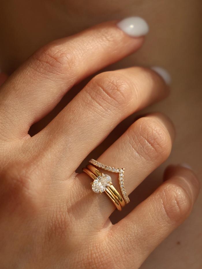 Marquise Cut Cluster Styled Lab Grown Diamond Engagement Ring