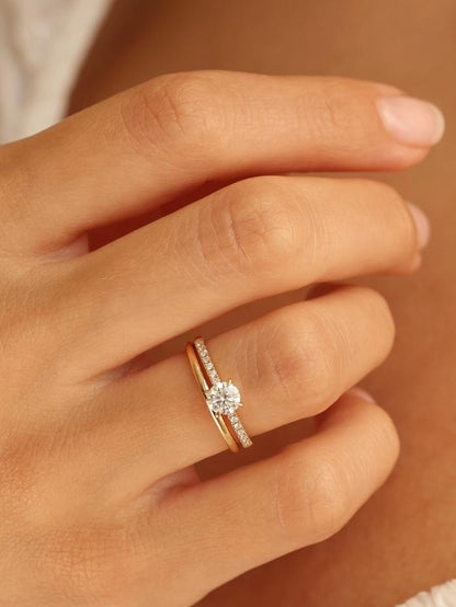 Marquise Cut Cluster Styled Lab Grown Diamond Engagement Ring