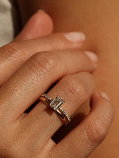 Marquise Cut Cluster Styled Lab Grown Diamond Engagement Ring