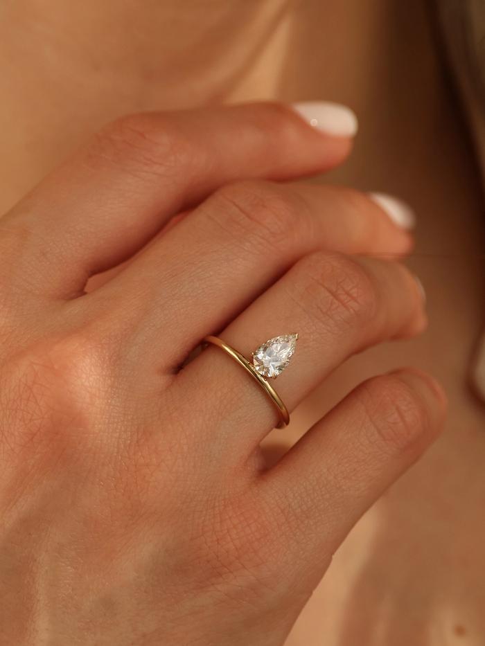 Marquise Cut Cluster Styled Lab Grown Diamond Engagement Ring