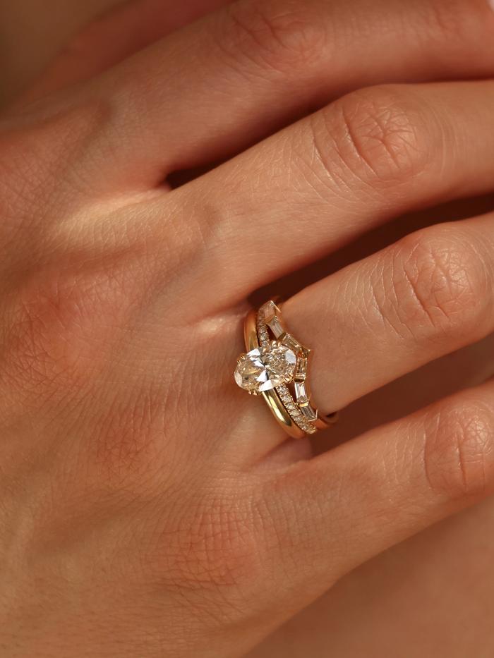 Marquise Cut Cluster Styled Lab Grown Diamond Engagement Ring