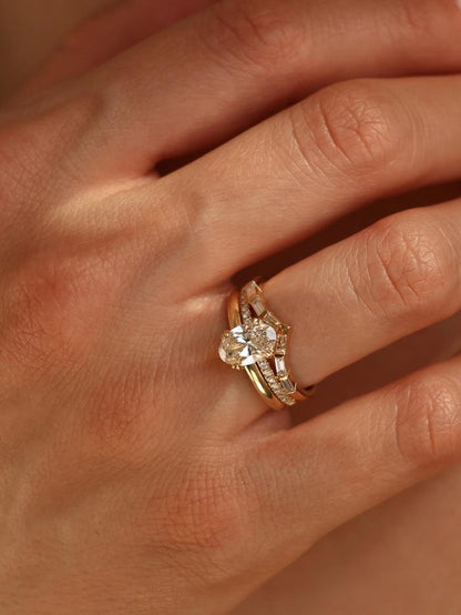 Marquise Cut Cluster Styled Lab Grown Diamond Engagement Ring