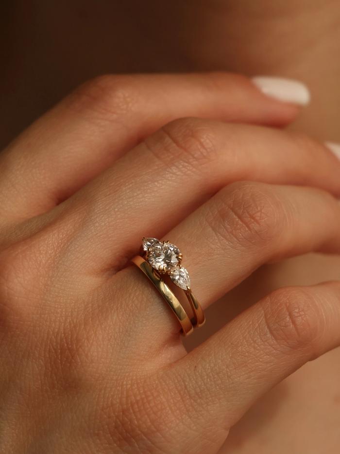 Marquise Cut Cluster Styled Lab Grown Diamond Engagement Ring