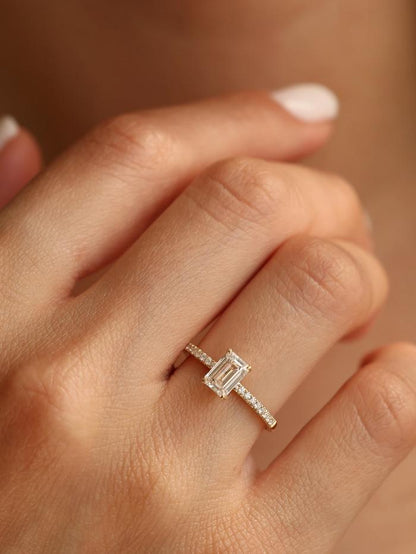 Marquise Cut Cluster Styled Lab Grown Diamond Engagement Ring