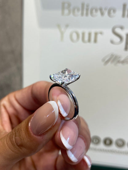 Classic 4.0 CT Radiant Moissanite Engagement Ring with Solitaire Design 4