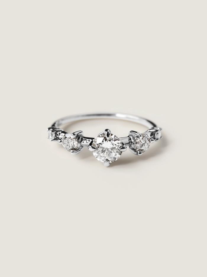 Marquise Cut Cluster Styled Lab Grown Diamond Engagement Ring