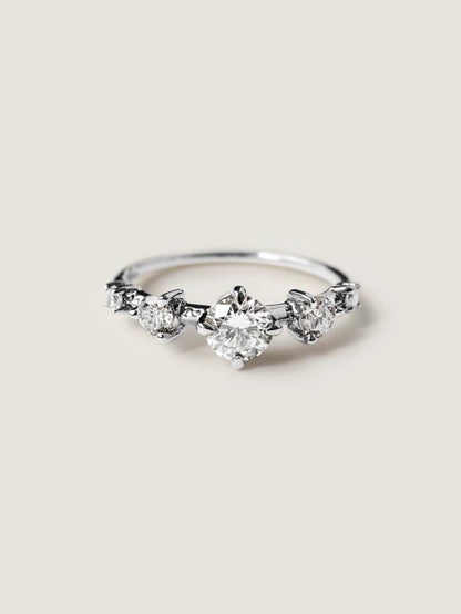 Marquise Cut Cluster Styled Lab Grown Diamond Engagement Ring