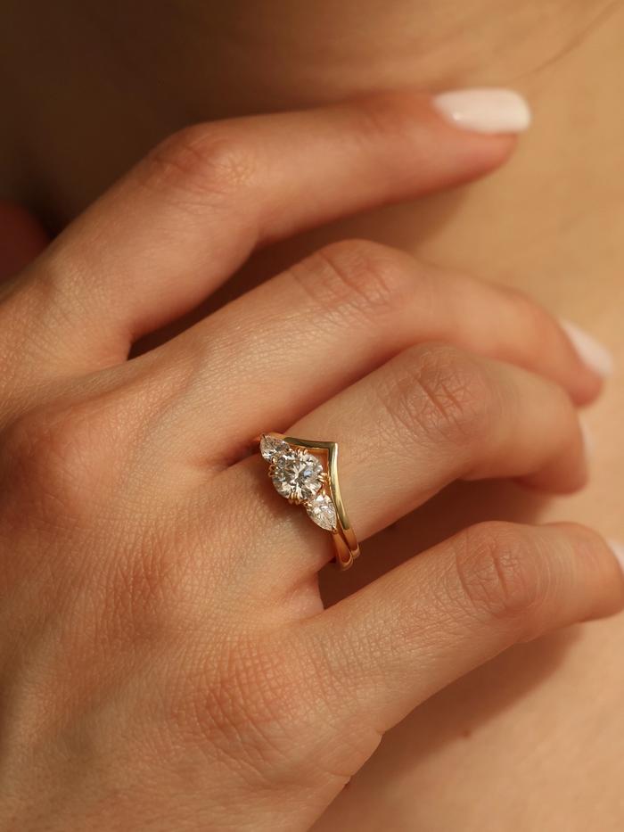 Marquise Cut Cluster Styled Lab Grown Diamond Engagement Ring