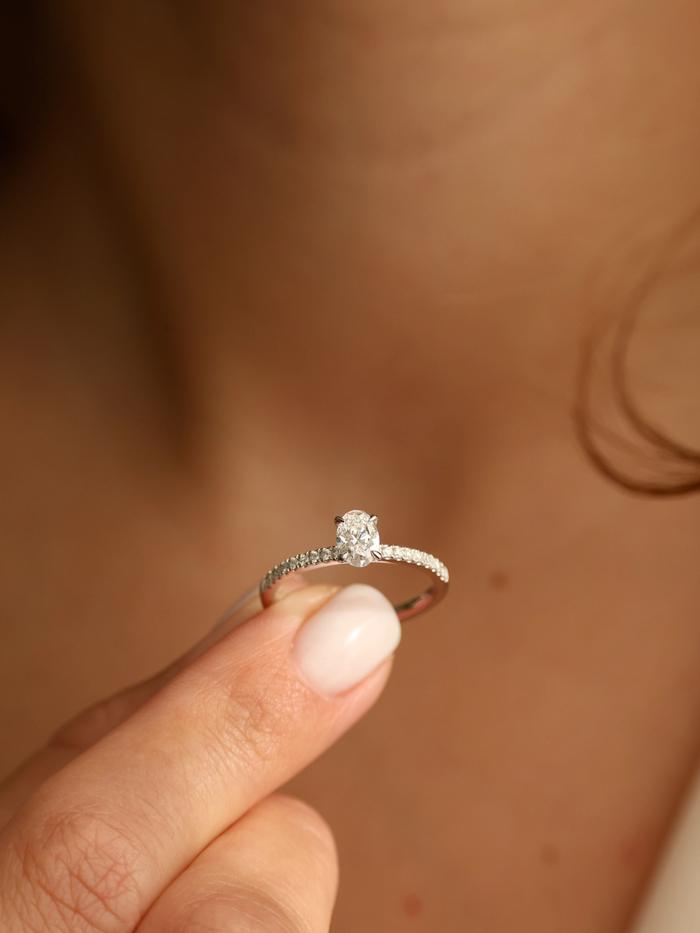 Marquise Cut Cluster Styled Lab Grown Diamond Engagement Ring