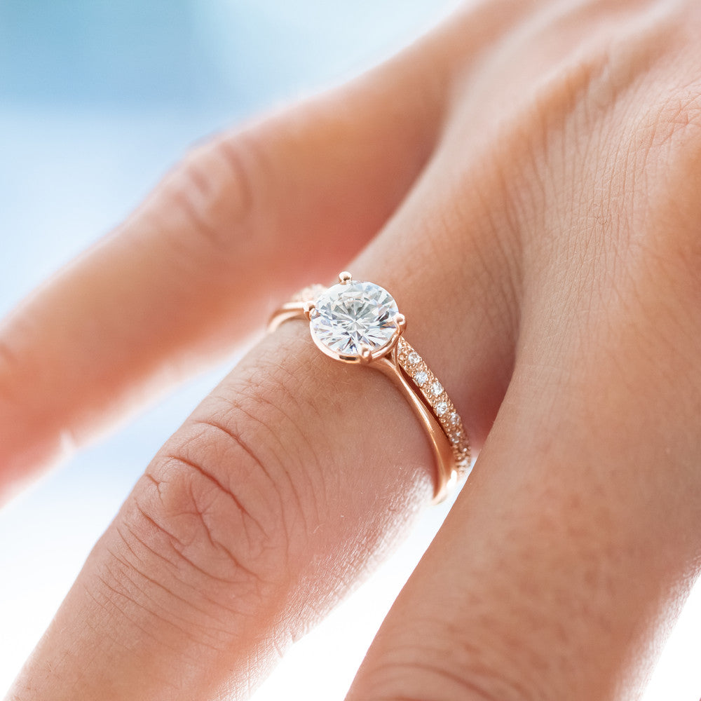 2 CT Round Three Stones Lab Grown Diamond Engagement Ring