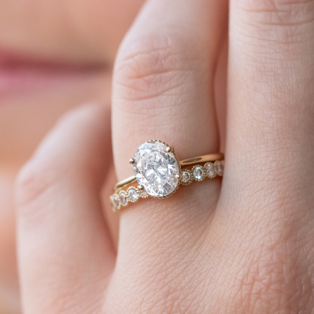 2 CT Round Three Stones Lab Grown Diamond Engagement Ring