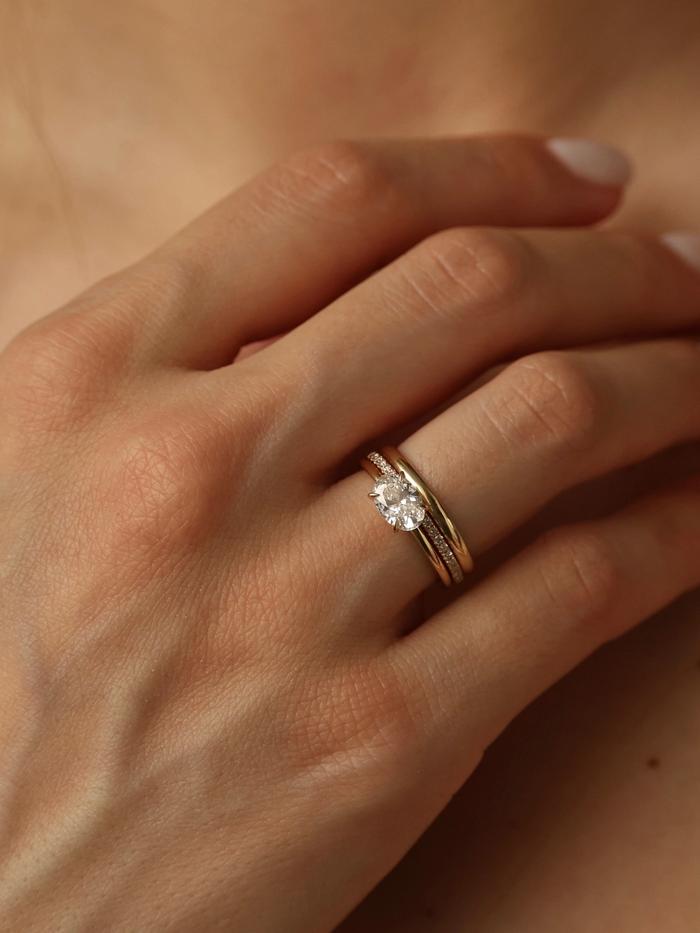 Marquise Cut Cluster Styled Lab Grown Diamond Engagement Ring