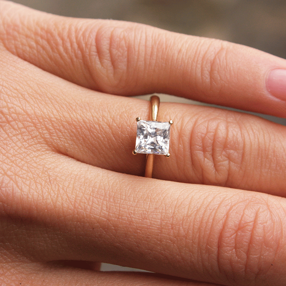 2 CT Round Three Stones Lab Grown Diamond Engagement Ring