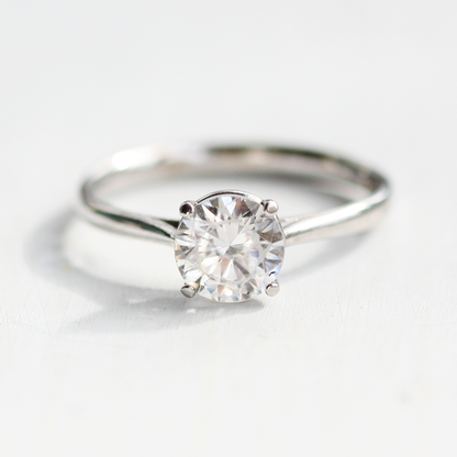 2 CT Round Three Stones Lab Grown Diamond Engagement Ring