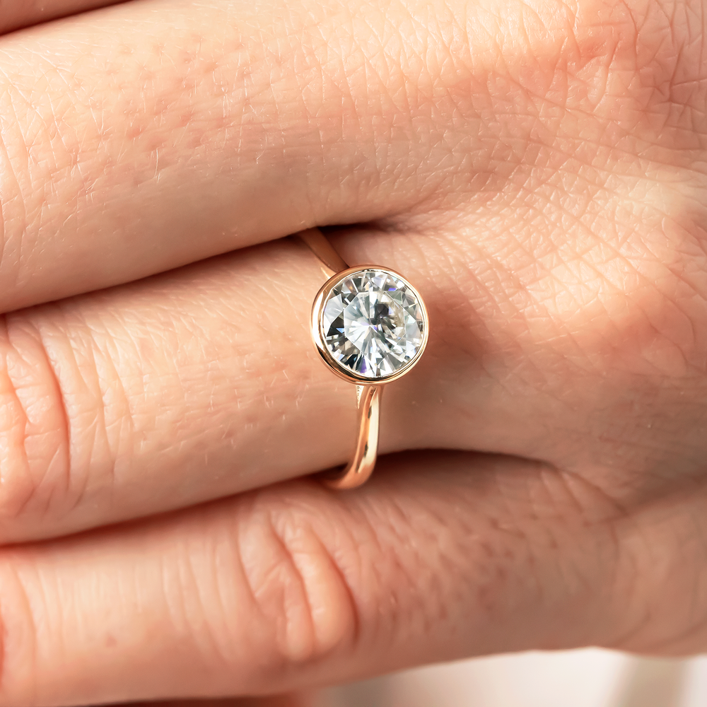 2 CT Round Three Stones Lab Grown Diamond Engagement Ring