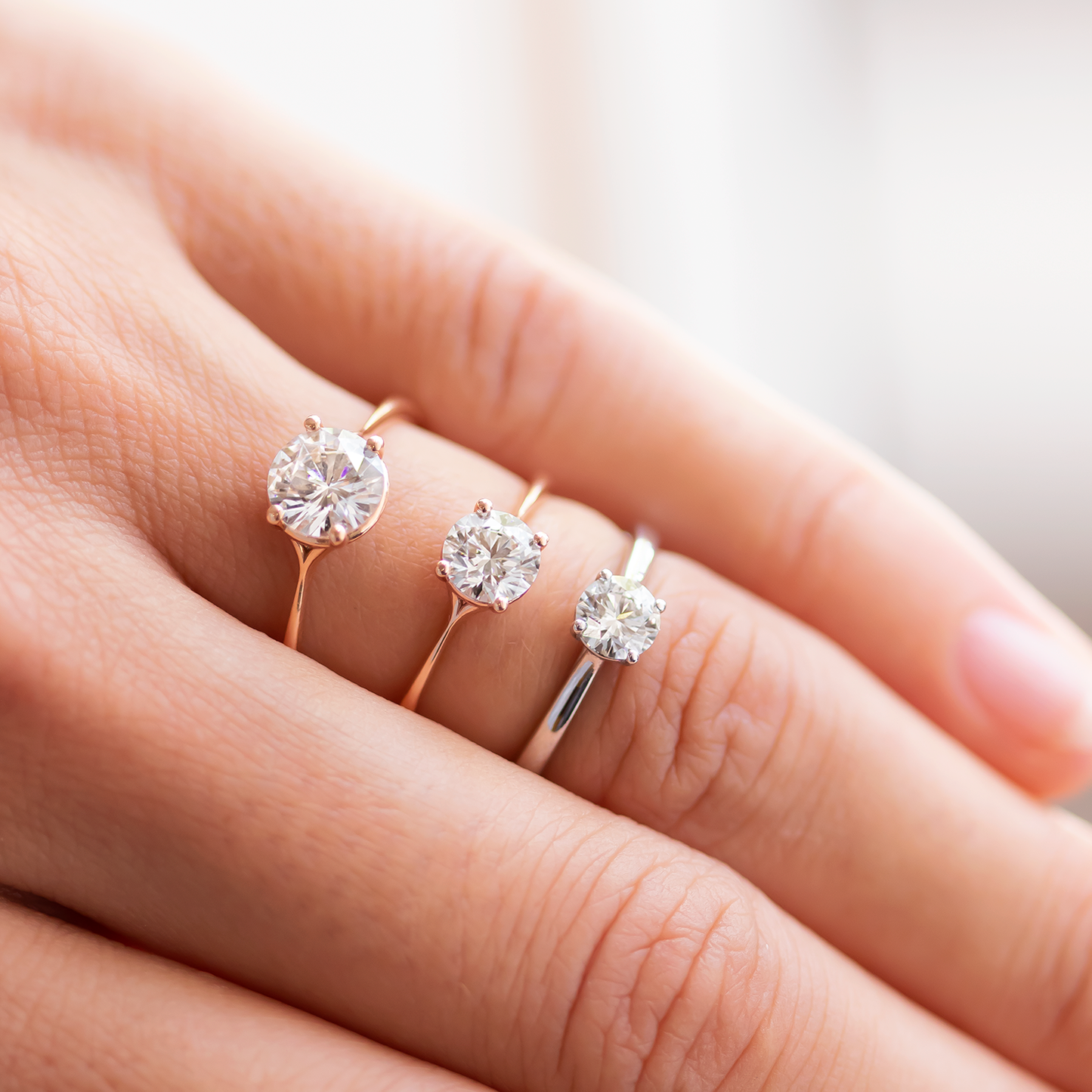 2 CT Round Three Stones Lab Grown Diamond Engagement Ring