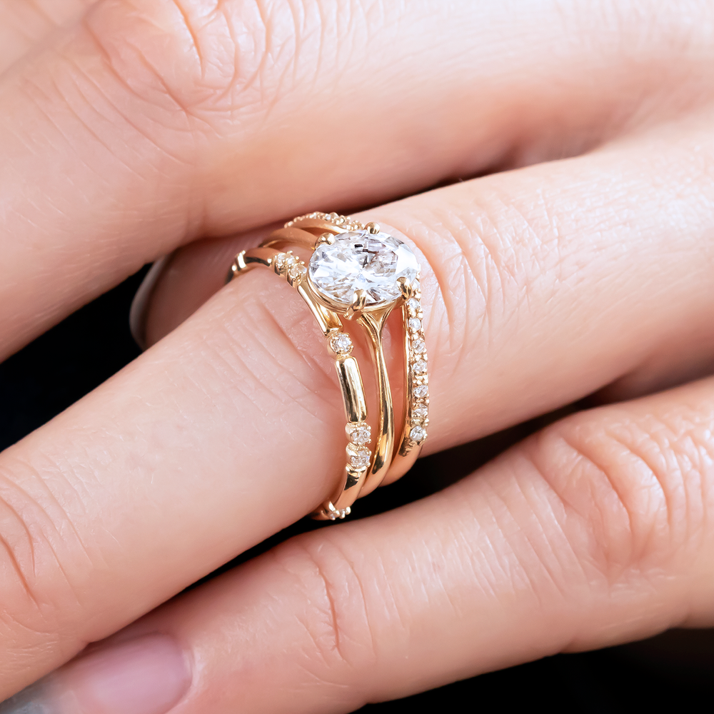 2 CT Round Three Stones Lab Grown Diamond Engagement Ring