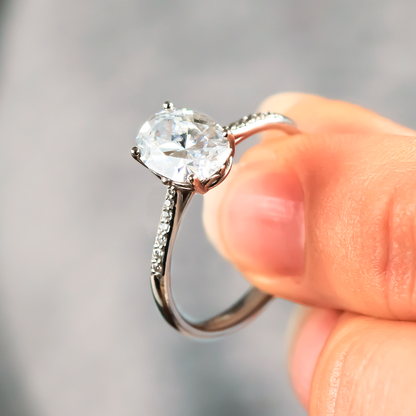 2 CT Round Three Stones Lab Grown Diamond Engagement Ring