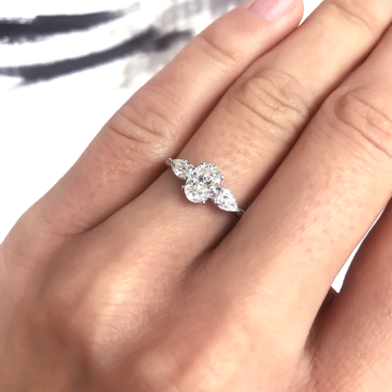 2 CT Round Three Stones Lab Grown Diamond Engagement Ring