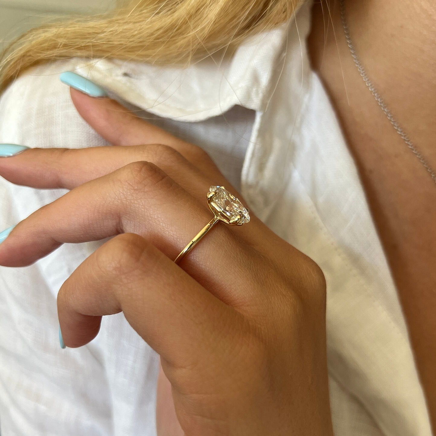 Round Halo, Pave & Split Shank Engagement Ring – 1.93 CT Lab Grown Diamond