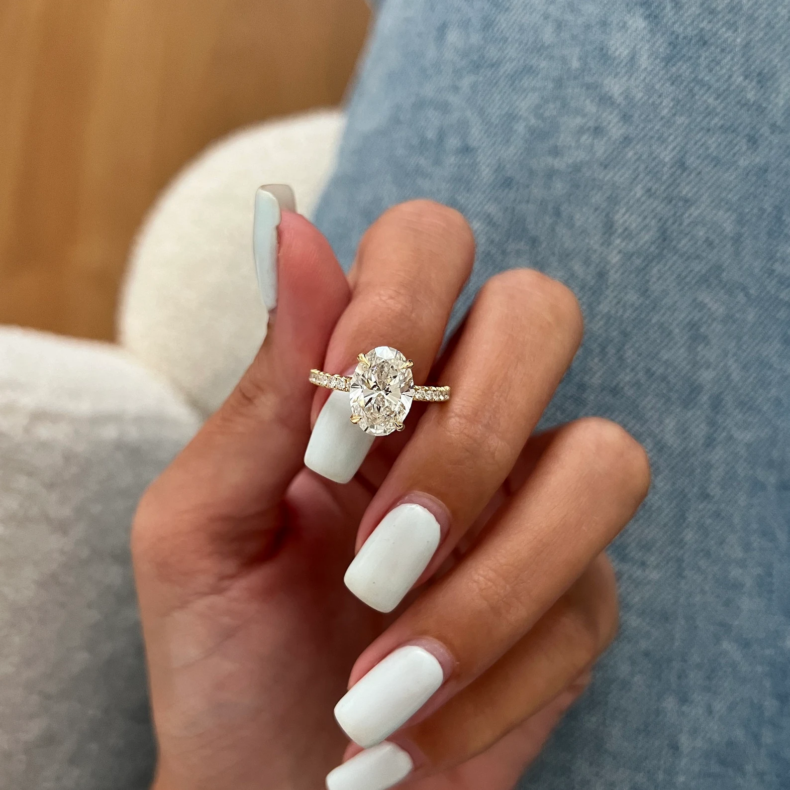 Round Halo, Pave & Split Shank Engagement Ring – 1.93 CT Lab Grown Diamond