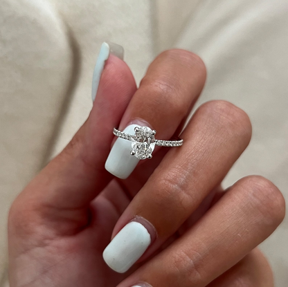 Round Halo, Pave & Split Shank Engagement Ring – 1.93 CT Lab Grown Diamond