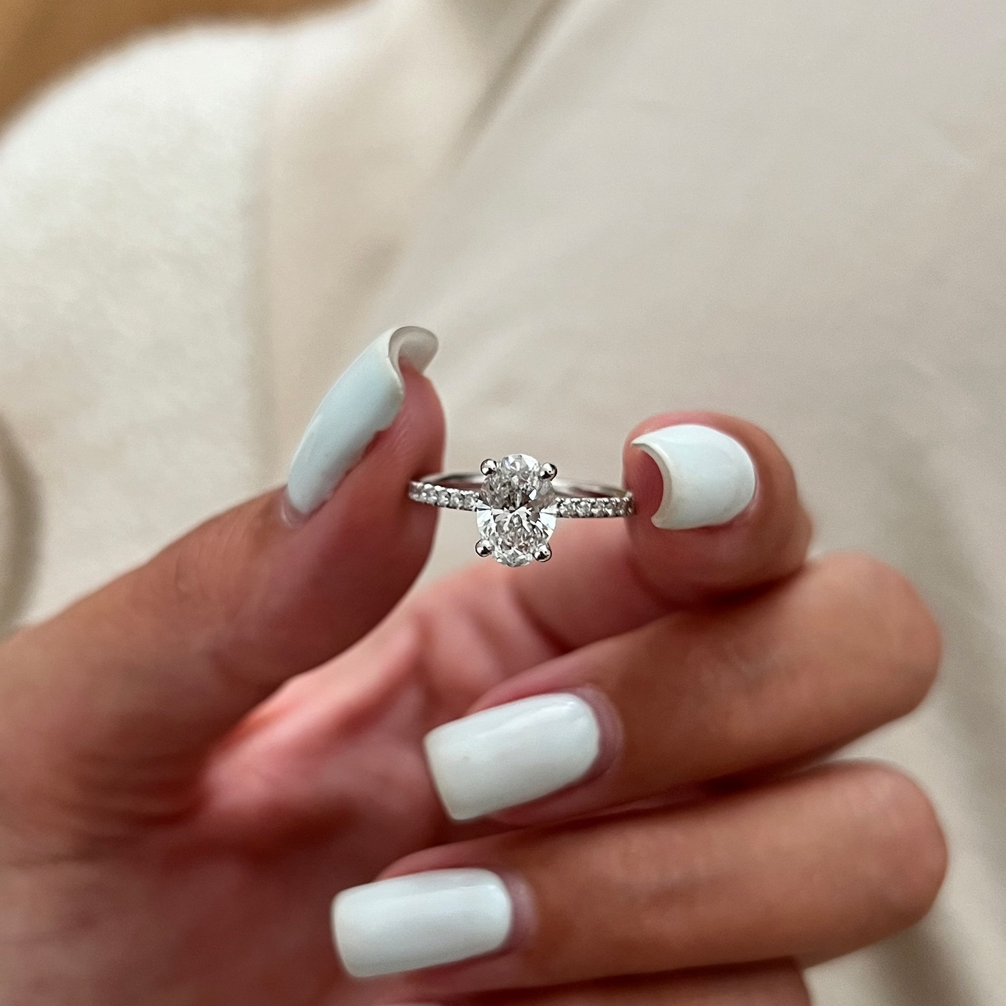 Round Halo, Pave & Split Shank Engagement Ring – 1.93 CT Lab Grown Diamond