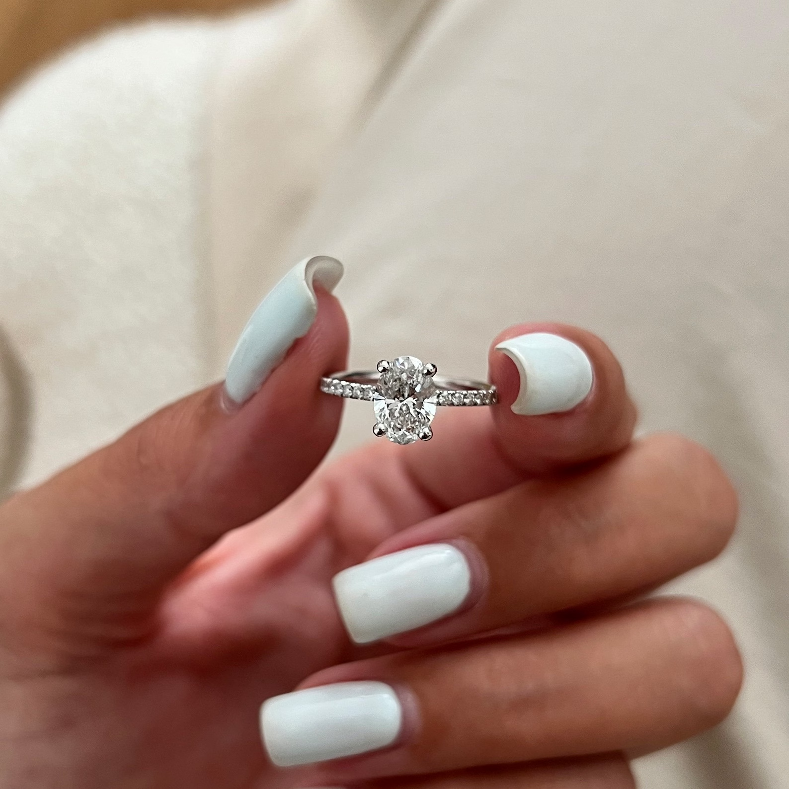 Round Halo, Pave & Split Shank Engagement Ring – 1.93 CT Lab Grown Diamond