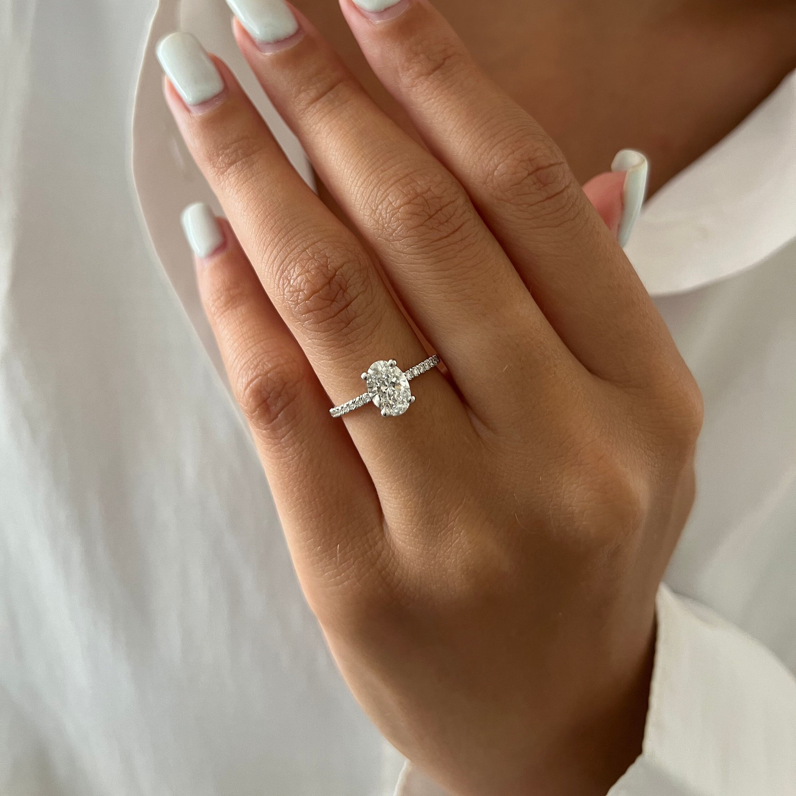 Round Halo, Pave & Split Shank Engagement Ring – 1.93 CT Lab Grown Diamond