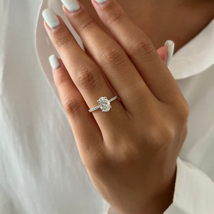 Round Halo, Pave & Split Shank Engagement Ring – 1.93 CT Lab Grown Diamond