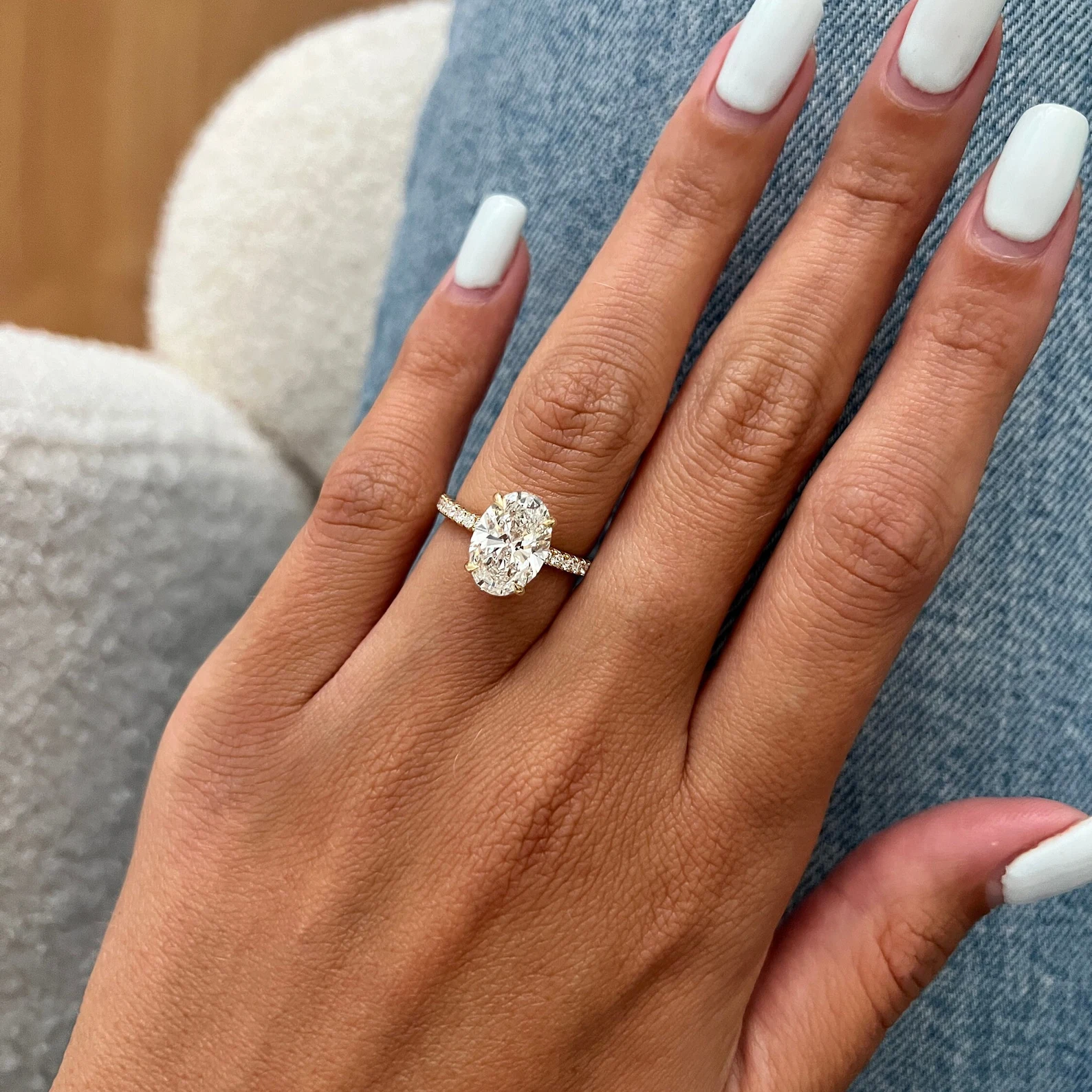 Round Halo, Pave & Split Shank Engagement Ring – 1.93 CT Lab Grown Diamond