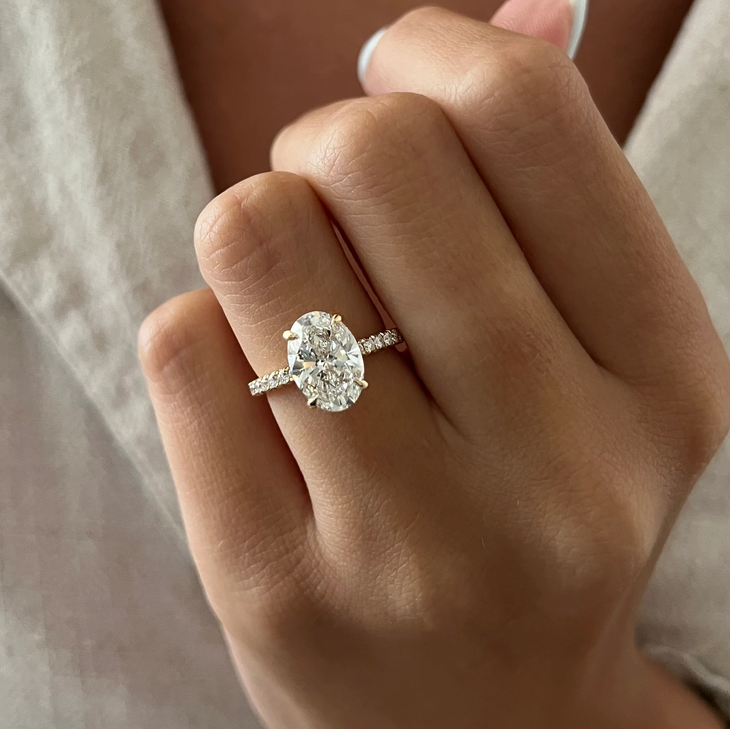 Round Halo, Pave & Split Shank Engagement Ring – 1.93 CT Lab Grown Diamond