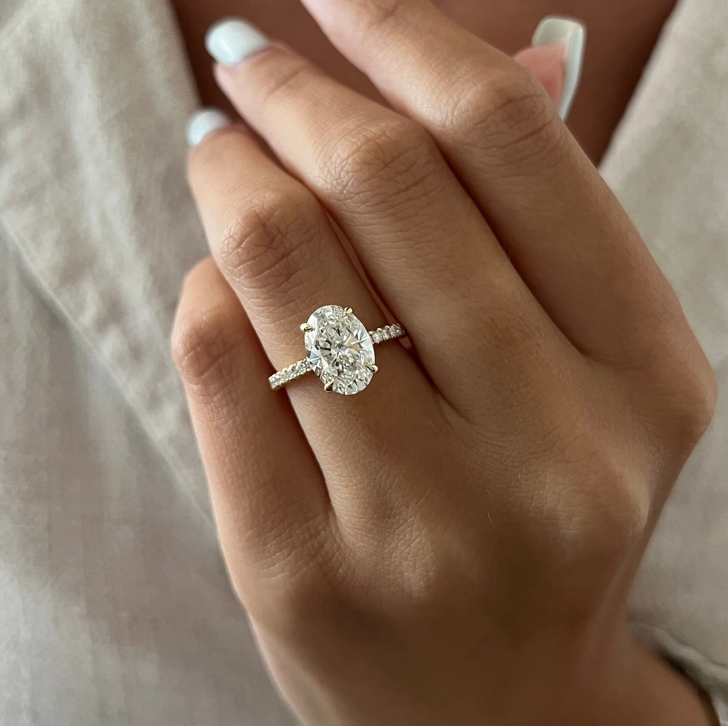 Round Halo, Pave & Split Shank Engagement Ring – 1.93 CT Lab Grown Diamond